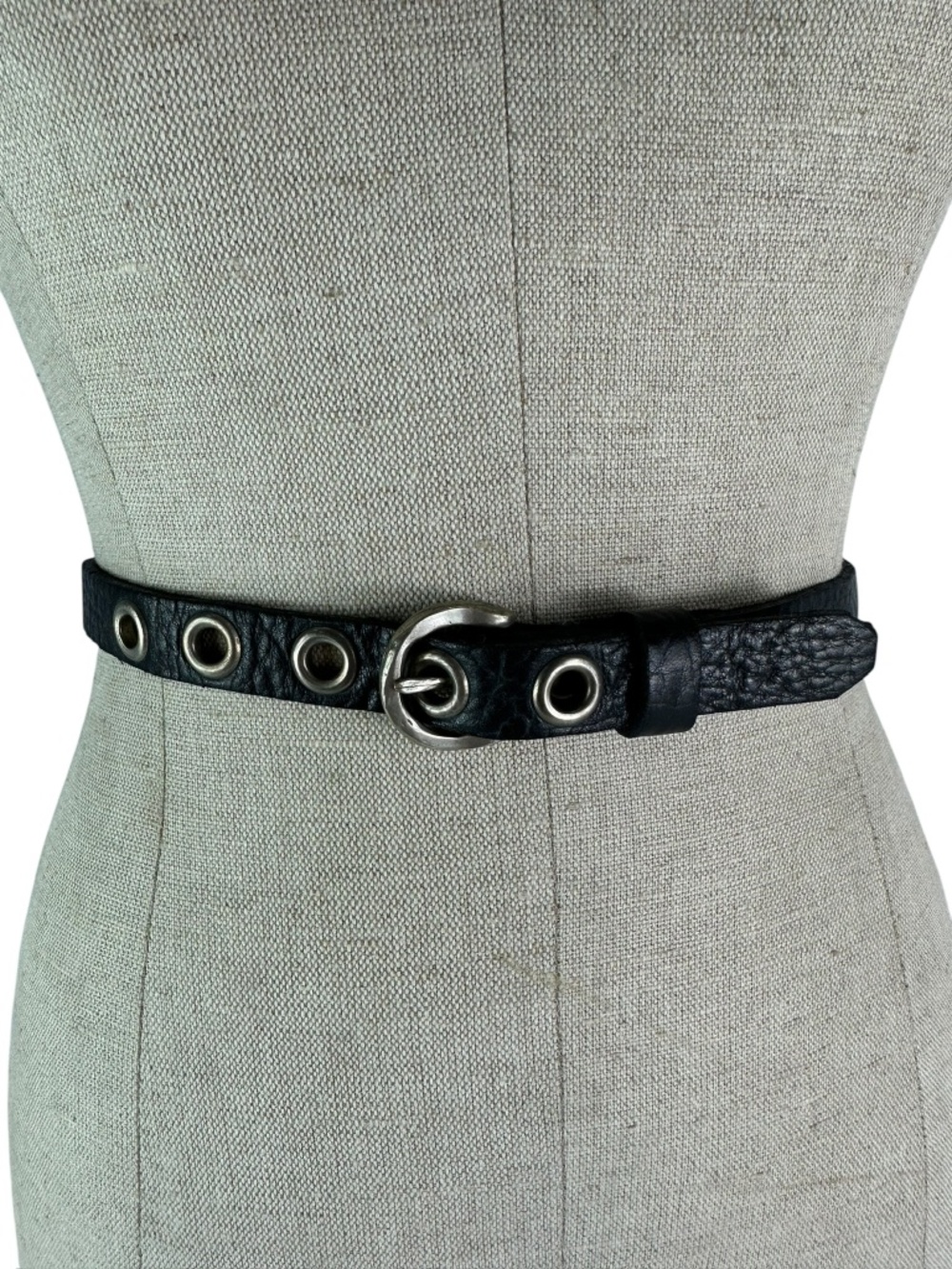 Genuine Vintage MURPHY'S DAUGHTER Black Leather Eyelet Belt size 34